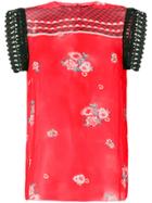 Philosophy Di Lorenzo Serafini Lace Sleeve Floral Print Blouse - Red