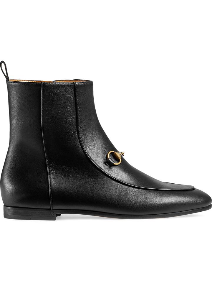 Gucci Gucci Jordaan Leather Ankle Boot - Black