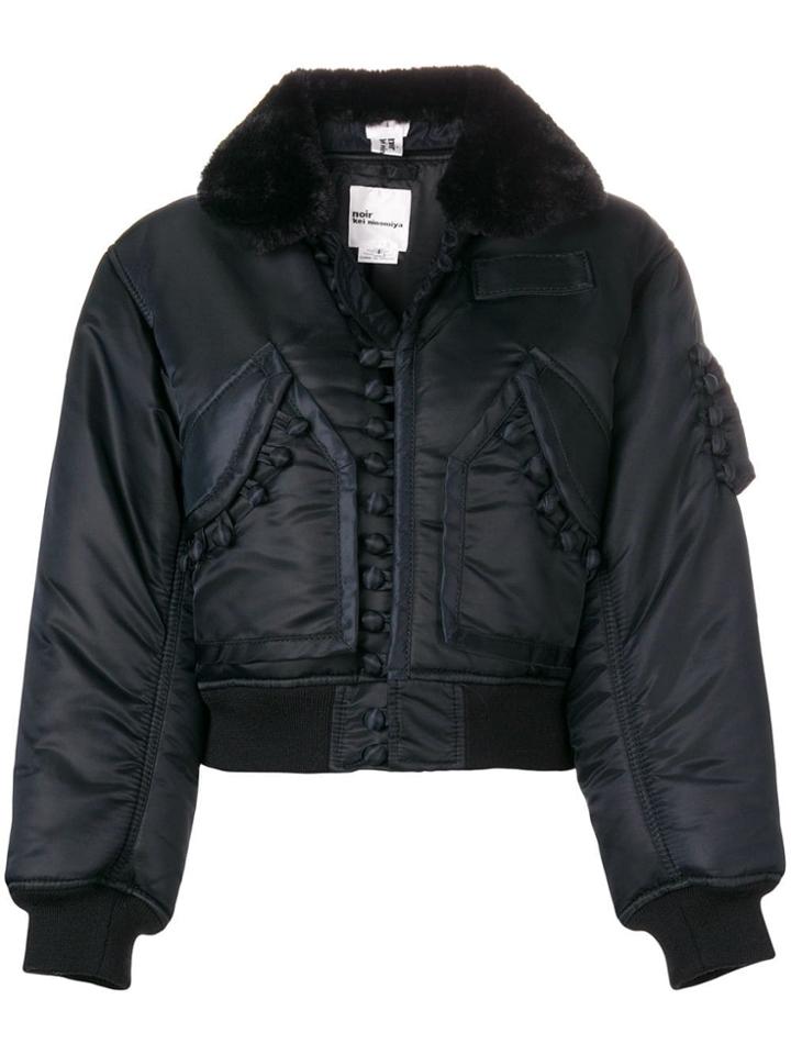 Comme Des Garçons Noir Kei Ninomiya Buttoned Bomber Jacket - Blue