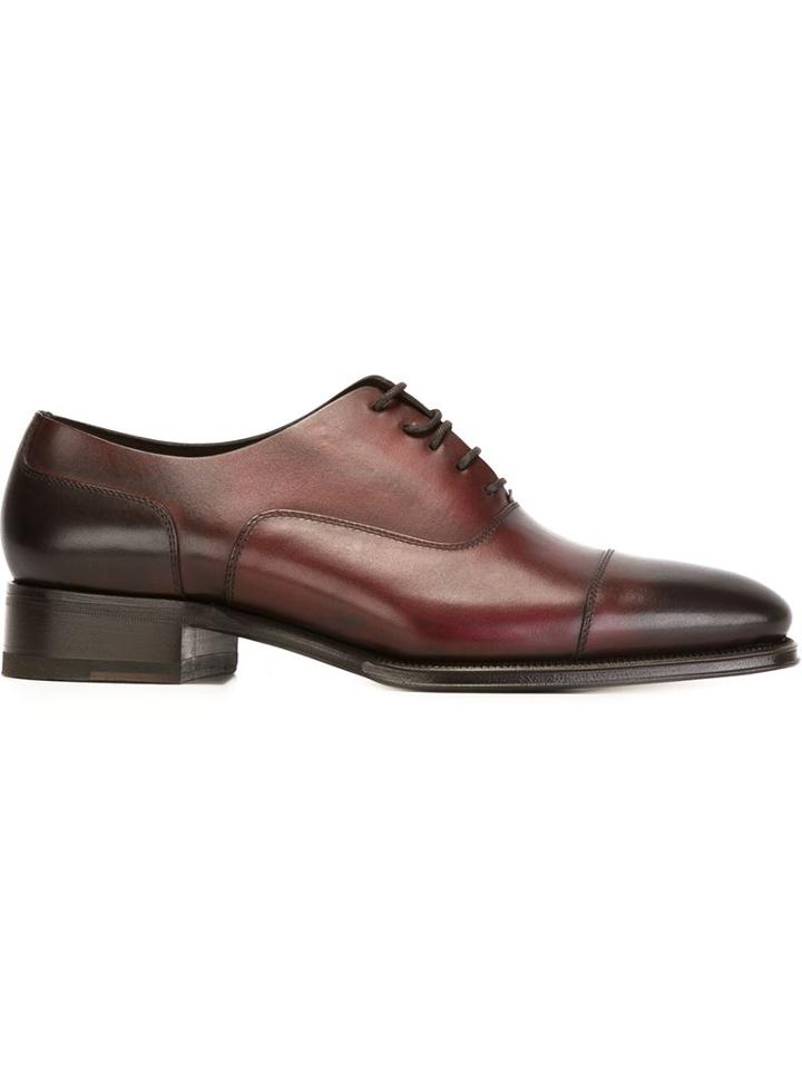 Dsquared2 Almond Toe Oxford Shoes, Men's, Size: 41.5, Red, Calf Leather/leather/rubber
