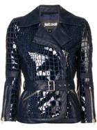 Just Cavalli Belted Fitted Jacket - Blue