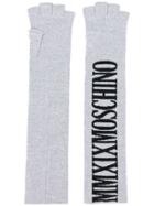 Moschino Logo Detail Fingerless Gloves - Grey