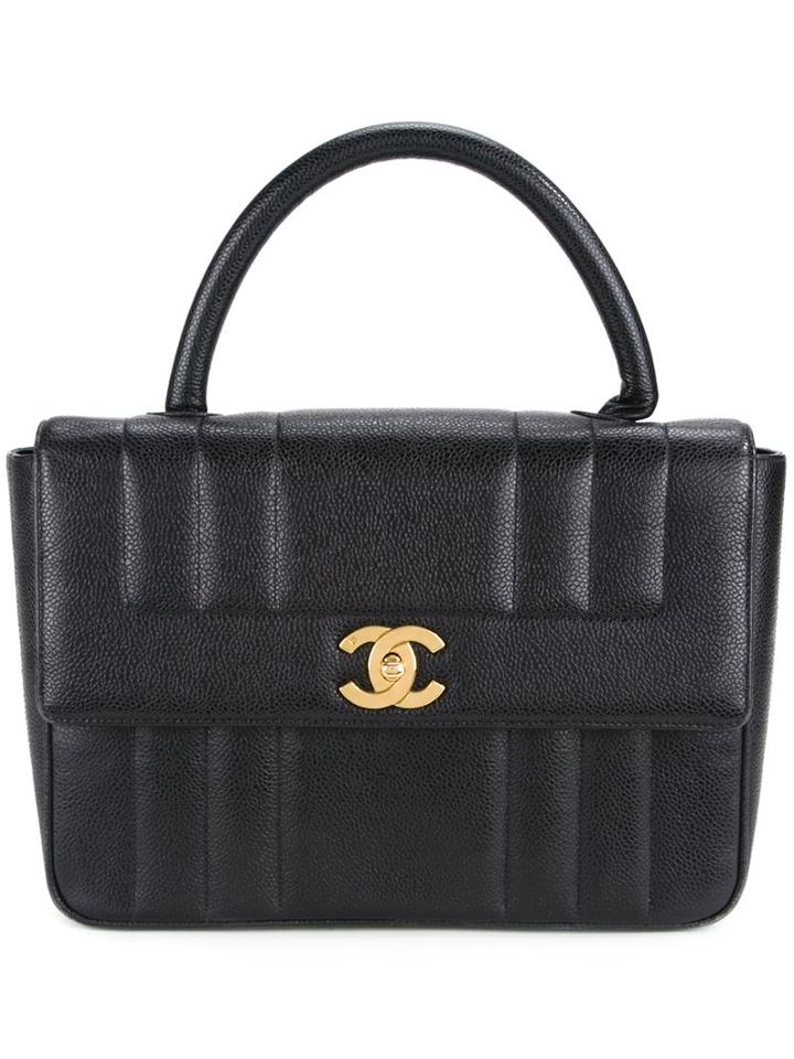Chanel Vintage Quilted Tote, Women's, Black