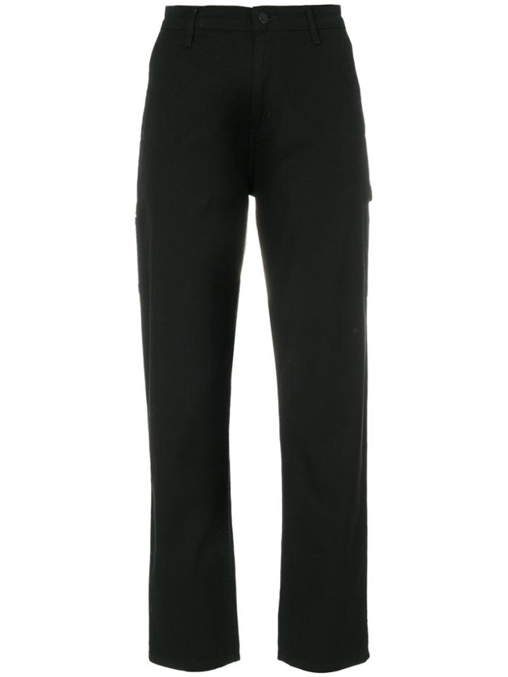 Carhartt Cropped Logo Patch Trousers - Black