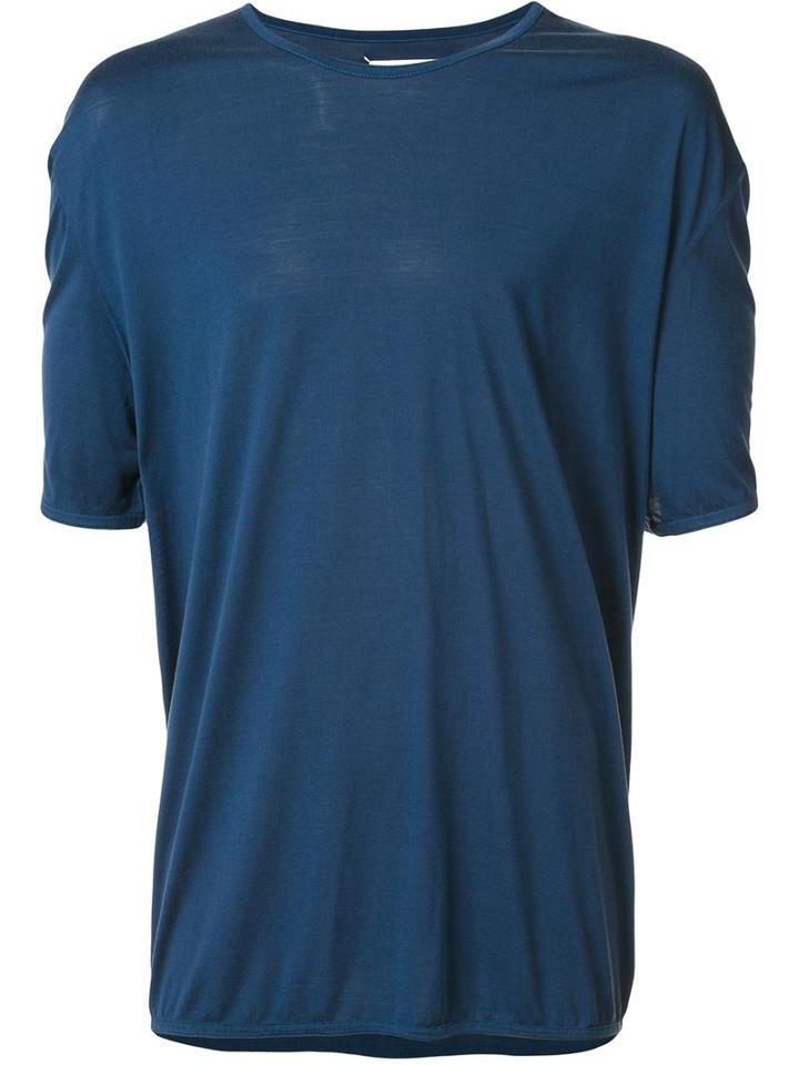 Maison Margiela Short Sleeve T-shirt, Men's, Size: 50, Blue, Silk