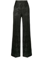 Etro Floral Printed Wide Leg Trousers - Black