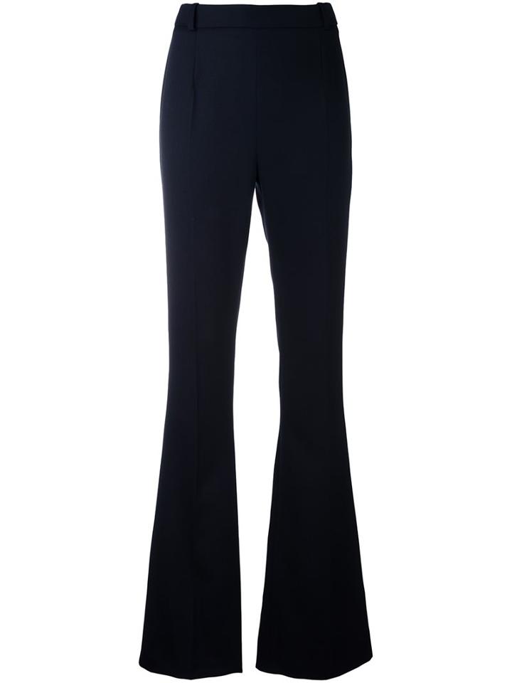 Pierre Balmain Flared Trousers, Women's, Size: 38, Blue, Polyester/spandex/elastane/virgin Wool