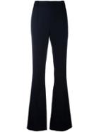 Pierre Balmain Flared Trousers, Women's, Size: 38, Blue, Polyester/spandex/elastane/virgin Wool