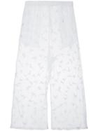 Ikumi Embroidered Sheer Trousers - White