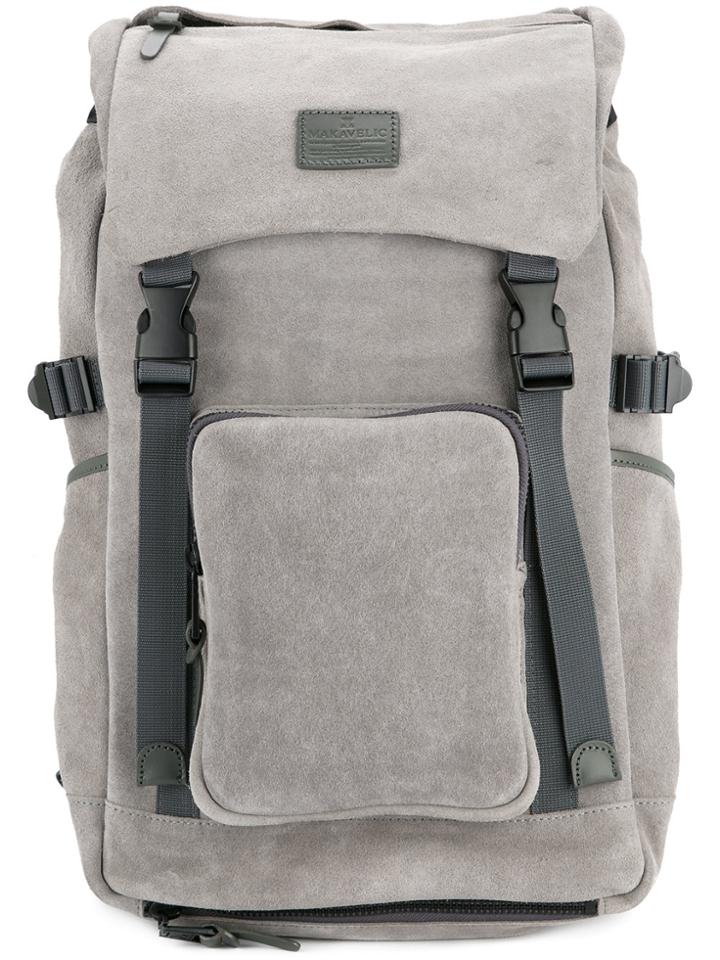 Makavelic Push Buckle Fastened Backpack - Grey