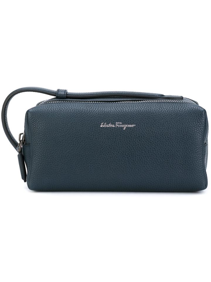 Salvatore Ferragamo Logo Wash Bag - Blue