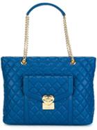 Love Moschino Heart Quilted Tote Bag, Women's, Blue