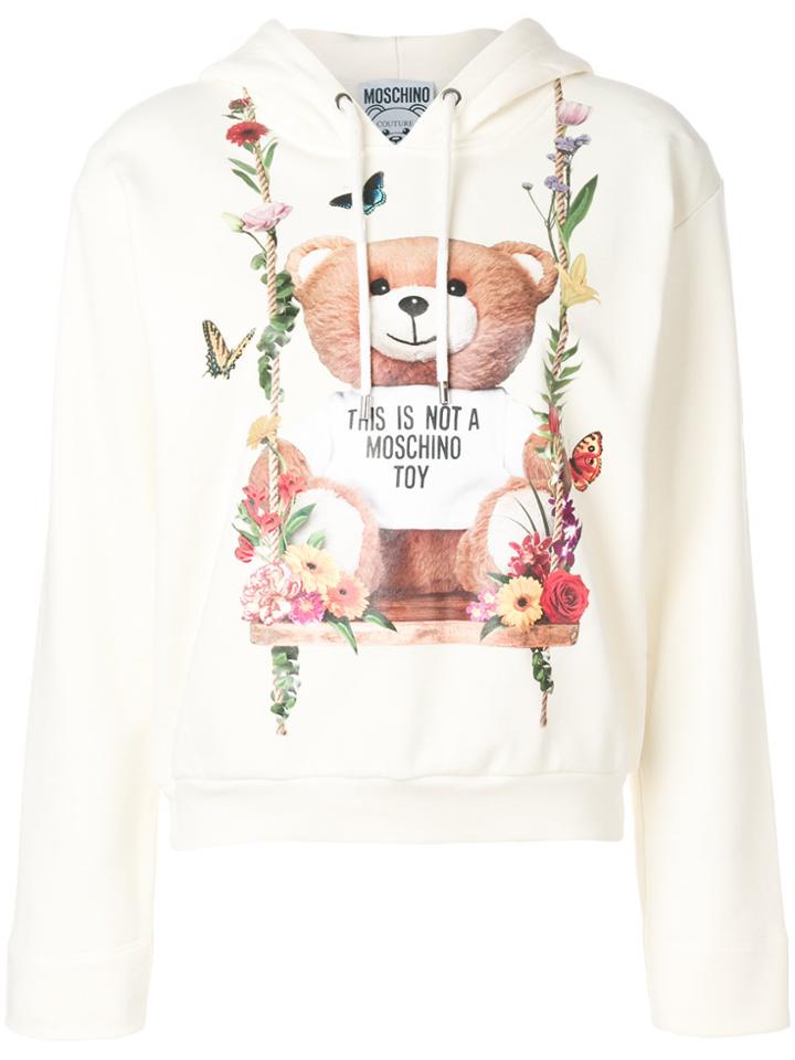 Moschino Printed Hoodie - White