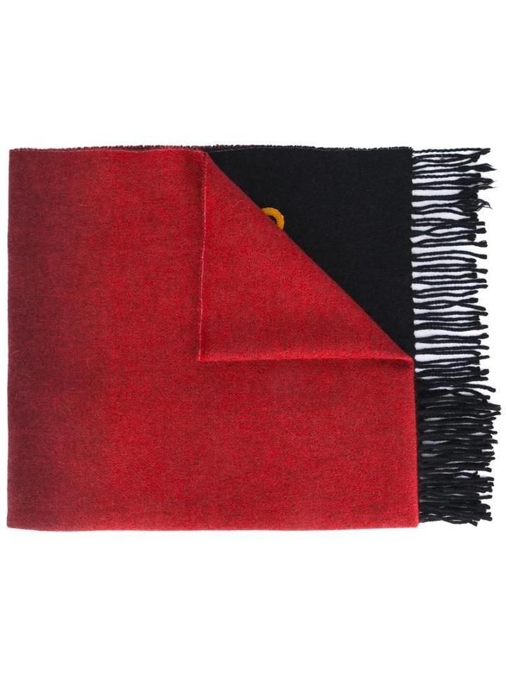 Kenzo 'tie & Dye' Scarf, Adult Unisex, Red, Virgin Wool/cashmere/angora/silk