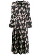 Msgm Kids Kitten Print Long Dress - Black