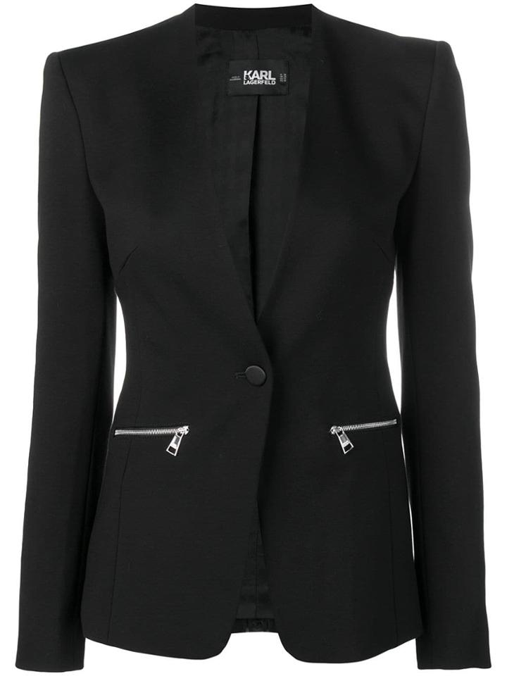Karl Lagerfeld Logo Tape Blazer - Black