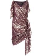 Romance Was Born Disco Paisley Wrap Dress - Purple