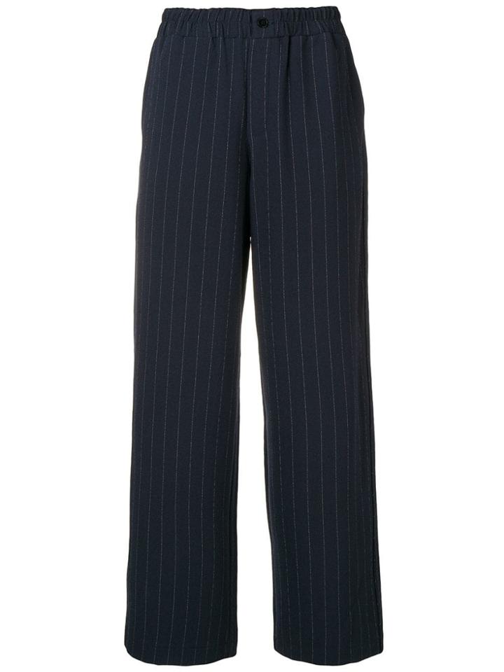 Ganni Elasticated Waist Trousers - Blue