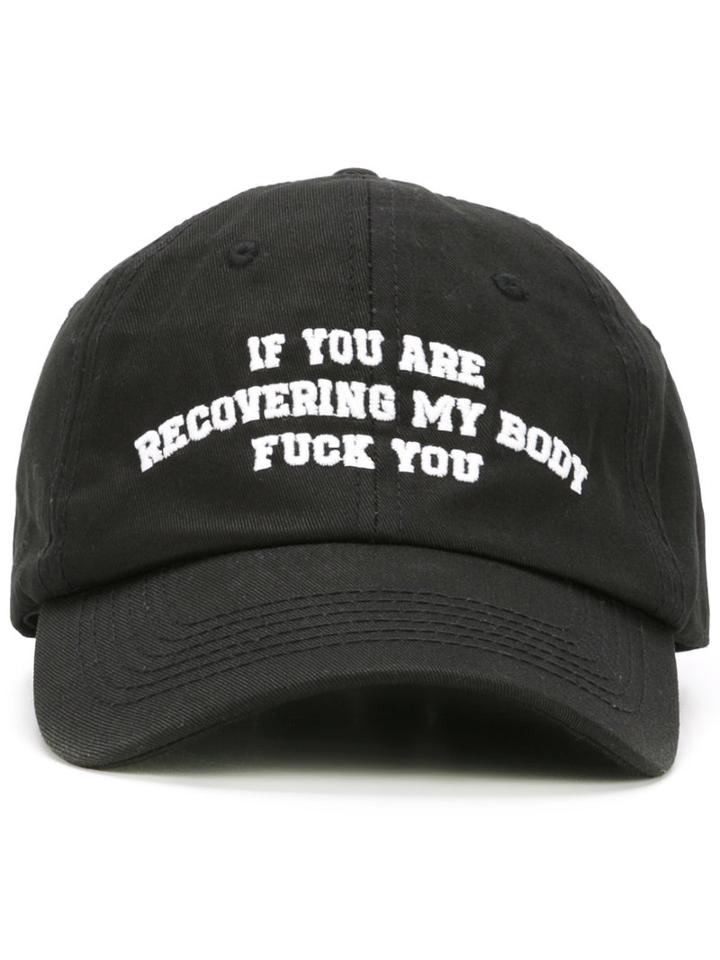 Palm Angels Kill Vintage Cap, Men's, Black, Cotton