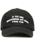 Palm Angels Kill Vintage Cap, Men's, Black, Cotton