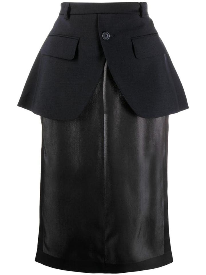 Maison Margiela Peplum Straight Skirt - Blue