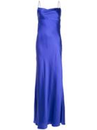 Michelle Mason Cowl-neck Bias Gown - Purple
