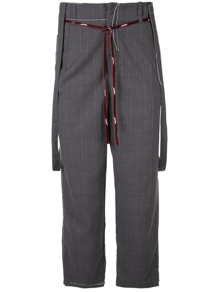 Indice Studio Deconstructed Cropped Trousers - Grey