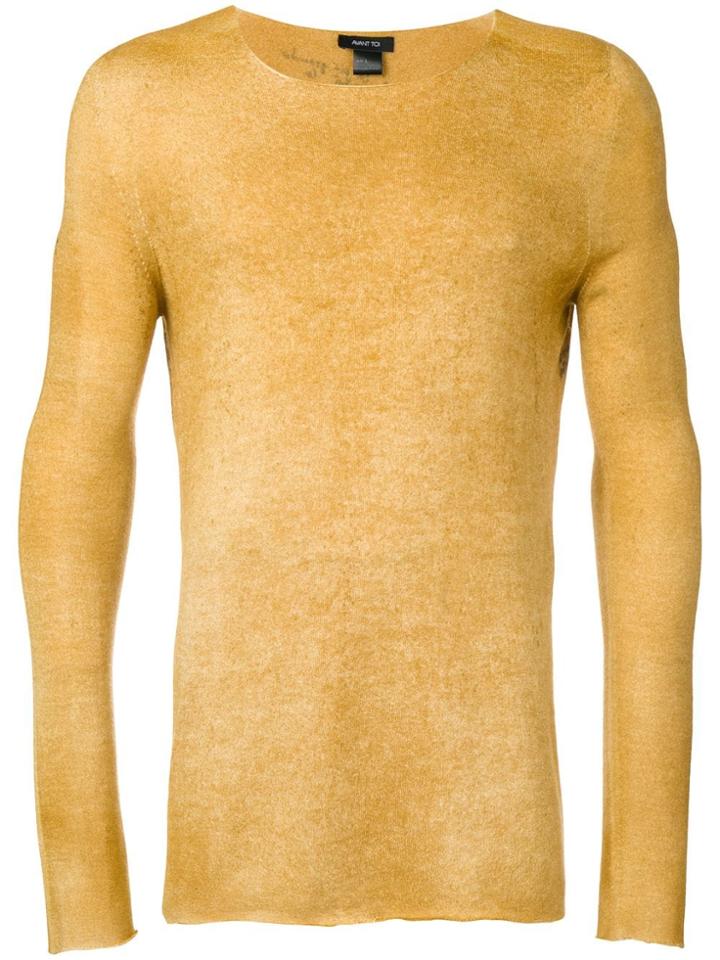 Avant Toi Scribble Print Sweater - Yellow