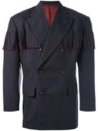 Jean Paul Gaultier Vintage Fringed Tailored Jacket, Men's, Size: 48, Blue