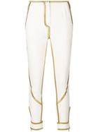 Roberto Cavalli Contrast Trim Trousers - White
