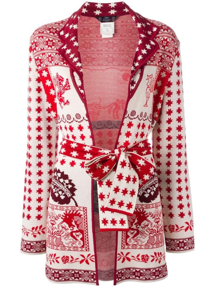 John Galliano Pre-owned Intarsia Cardigian - Red