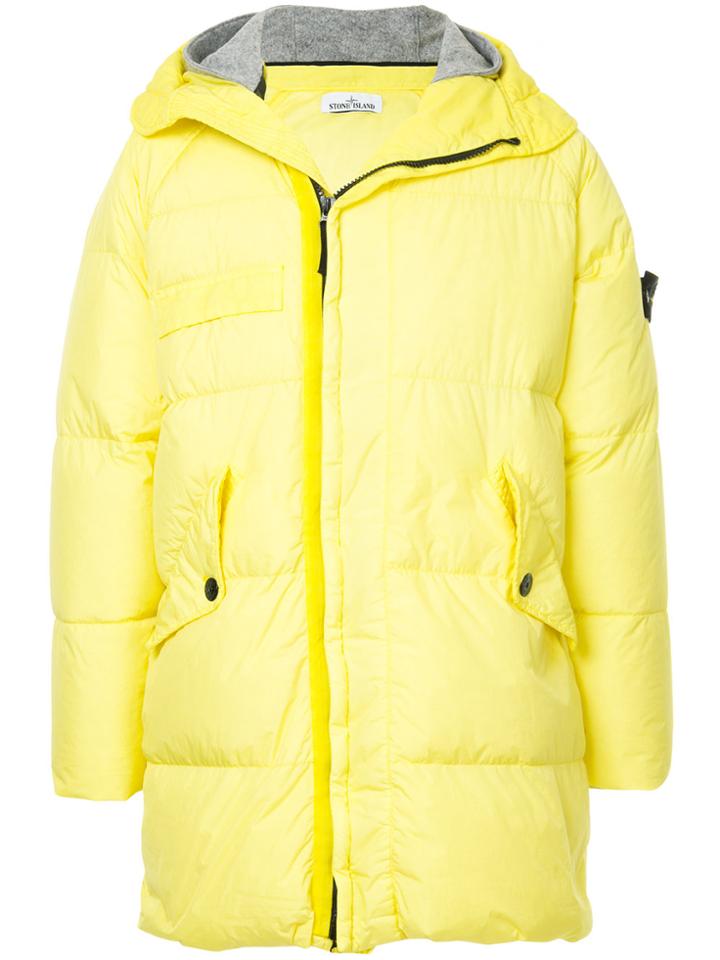 Stone Island Hooded Padded Coat - Yellow & Orange