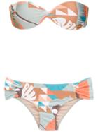 Adriana Degreas Tropiques Bandeau Bikini Set - Azul Heritage