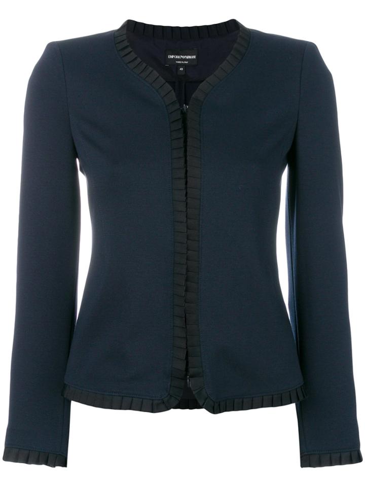 Emporio Armani Cropped Tailored Jacket - Blue