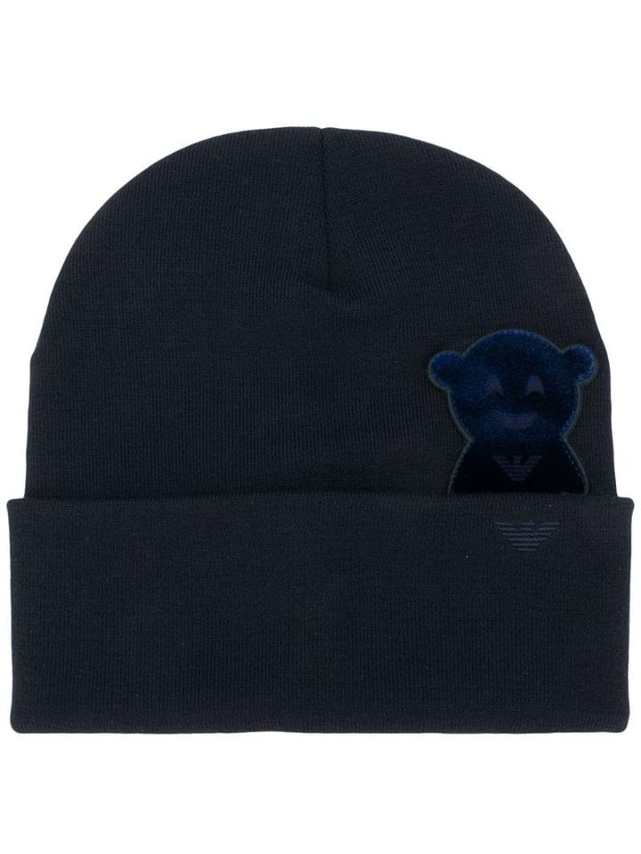 Emporio Armani Teddy Bear Beanie - Black