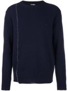 Raf Simons Stitch Detail Jumper, Men's, Size: Small, Blue, Virgin Wool