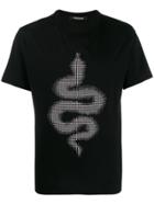 Roberto Cavalli Rhinestone Snake T-shirt - Black