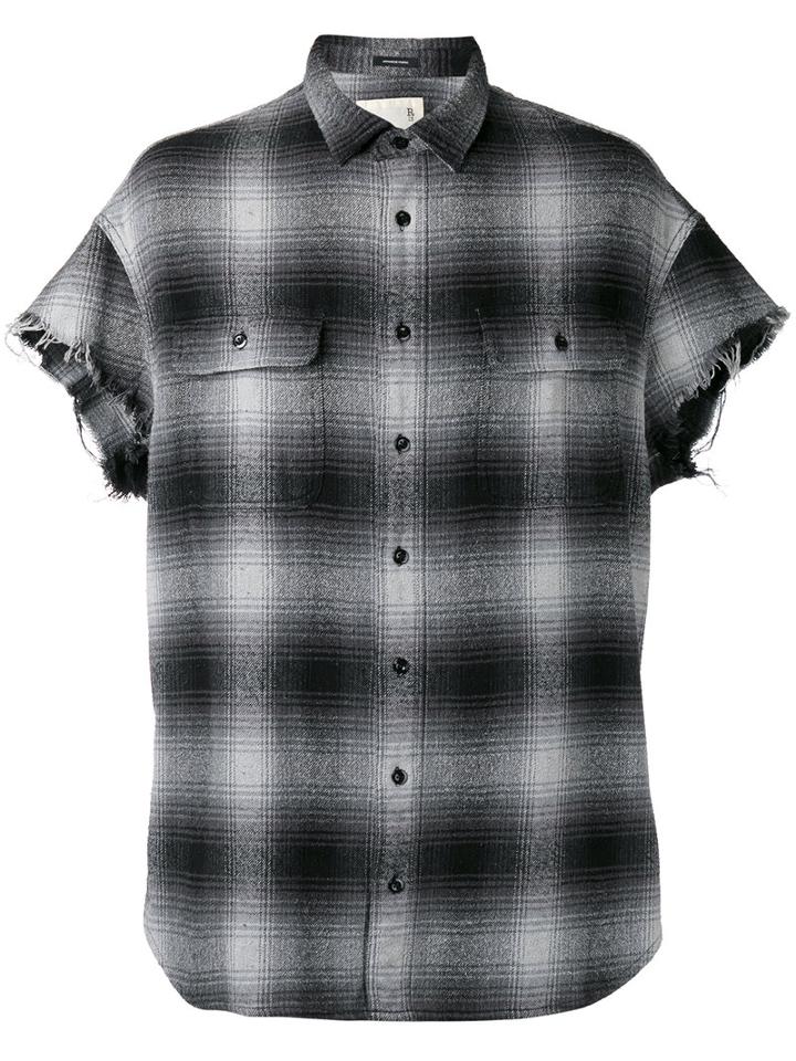 R13 Short Sleeve Shirt, Adult Unisex, Size: Medium, Grey, Cotton/silk