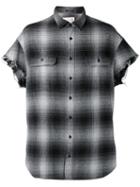 R13 Short Sleeve Shirt, Adult Unisex, Size: Medium, Grey, Cotton/silk