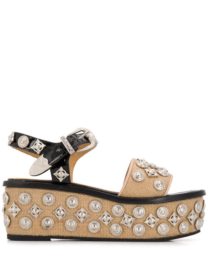 Toga Pulla Studded Platform Sandals - Neutrals