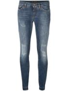 Dolce & Gabbana Skinny Jeans, Women's, Size: 40, Blue, Cotton/spandex/elastane/zamak/calf Leather