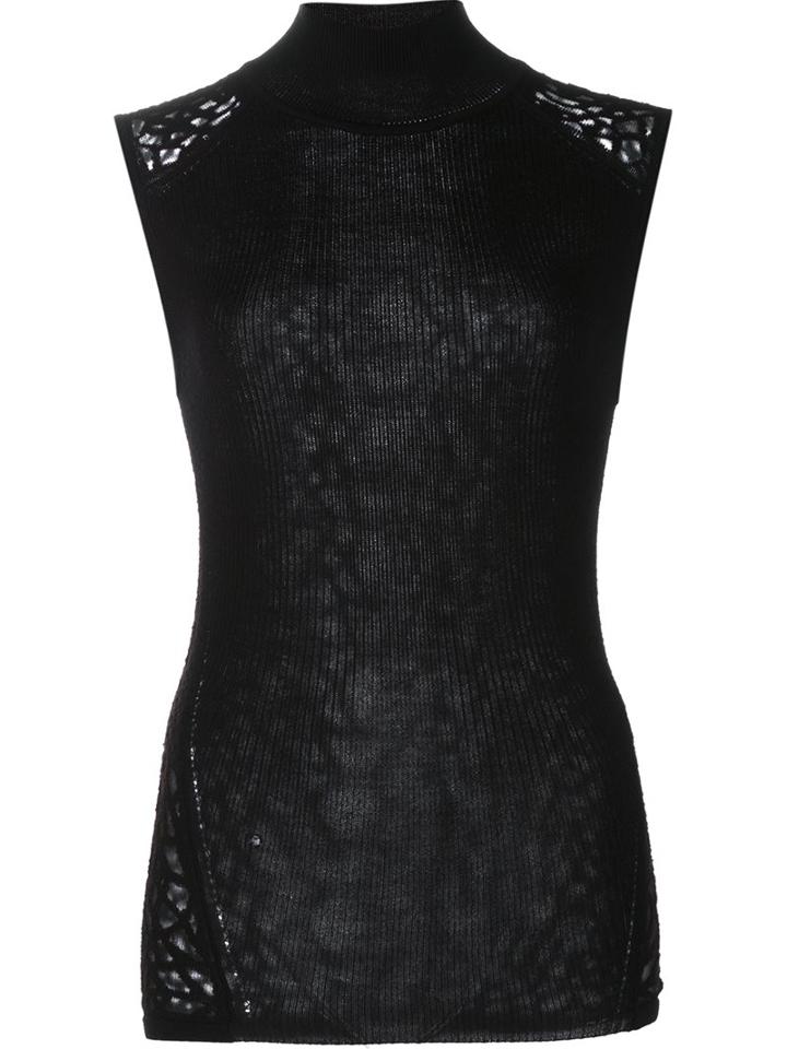 Zac Zac Posen High Neck Tank Top, Women's, Size: Xl, Black, Acrylic/wool