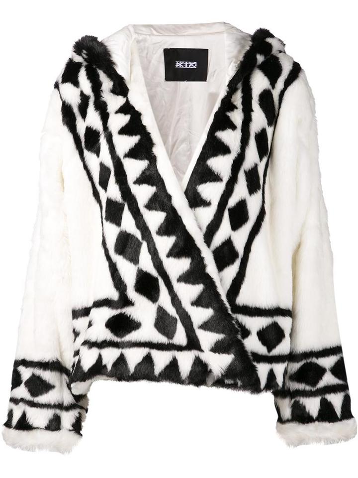 Ktz Oversized Jacket, Women's, Size: Small, White, Artificial Fur