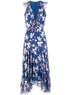 Saloni Floral Ruffle Dress - Blue