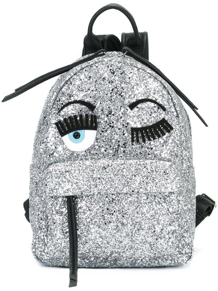 Chiara Ferragni 'flirting' Glitter Backpack