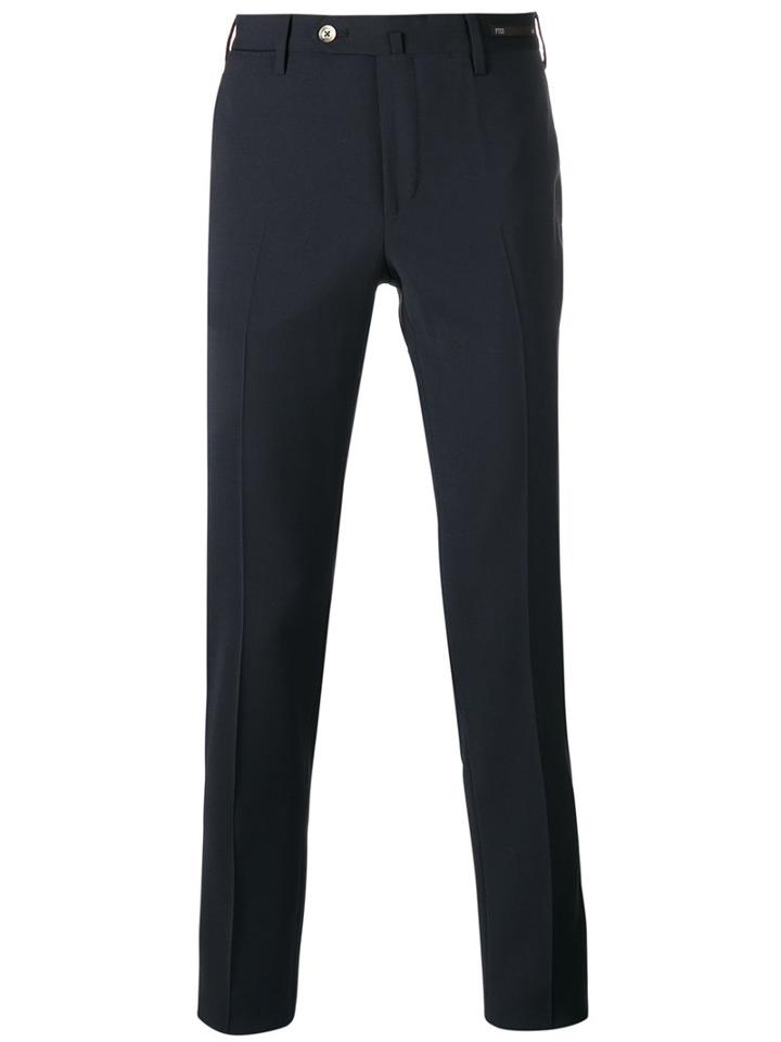 Pt01 Cropped Skinny Trousers, Men's, Size: 52, Blue, Polyester/virgin Wool/spandex/elastane