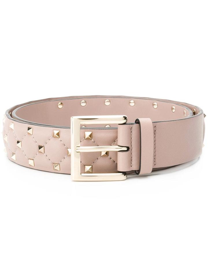 Valentino Valentino Garavani Rockstud Quilted Belt - Pink