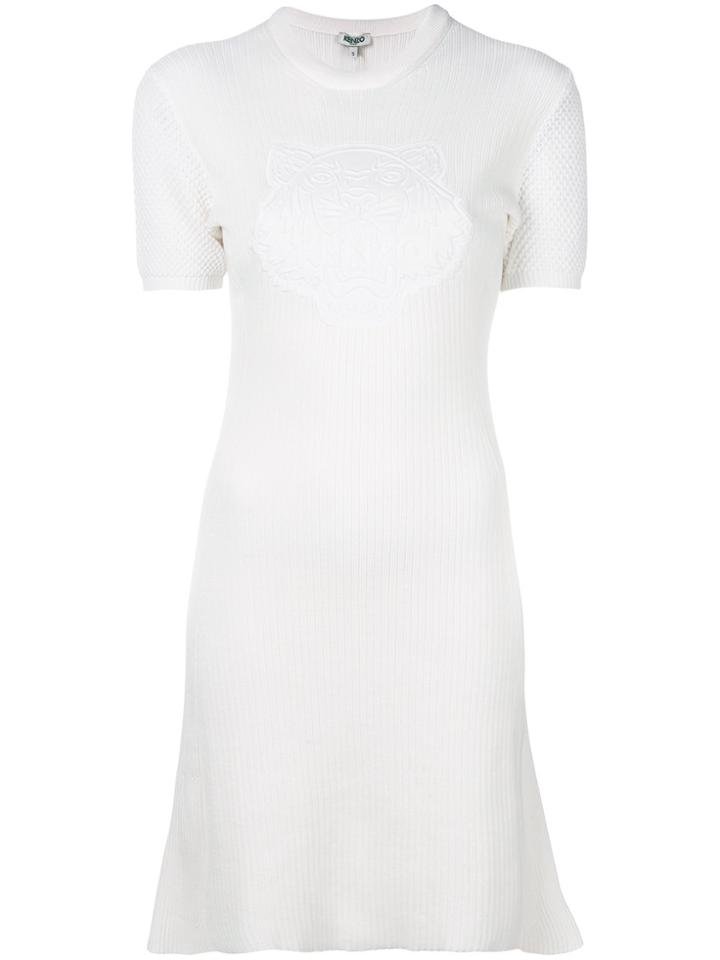 Kenzo Ribbed Tiger Dress - White