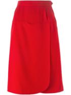Yves Saint Laurent Vintage Wrap Front Skirt, Women's, Size: 40, Red