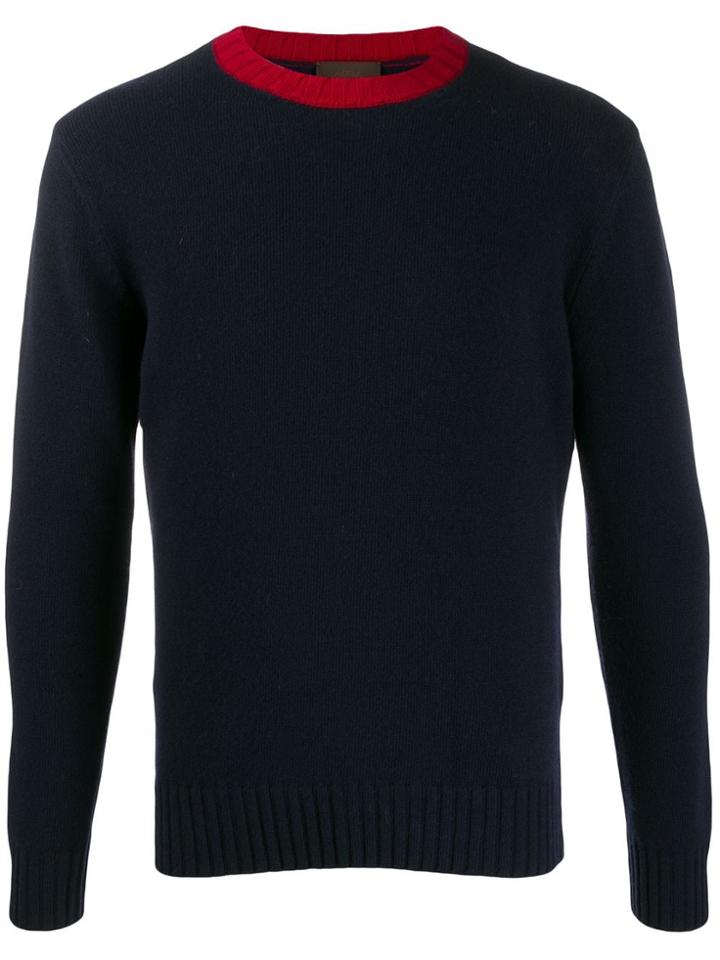 Altea Contrast Neck Jumper - Blue